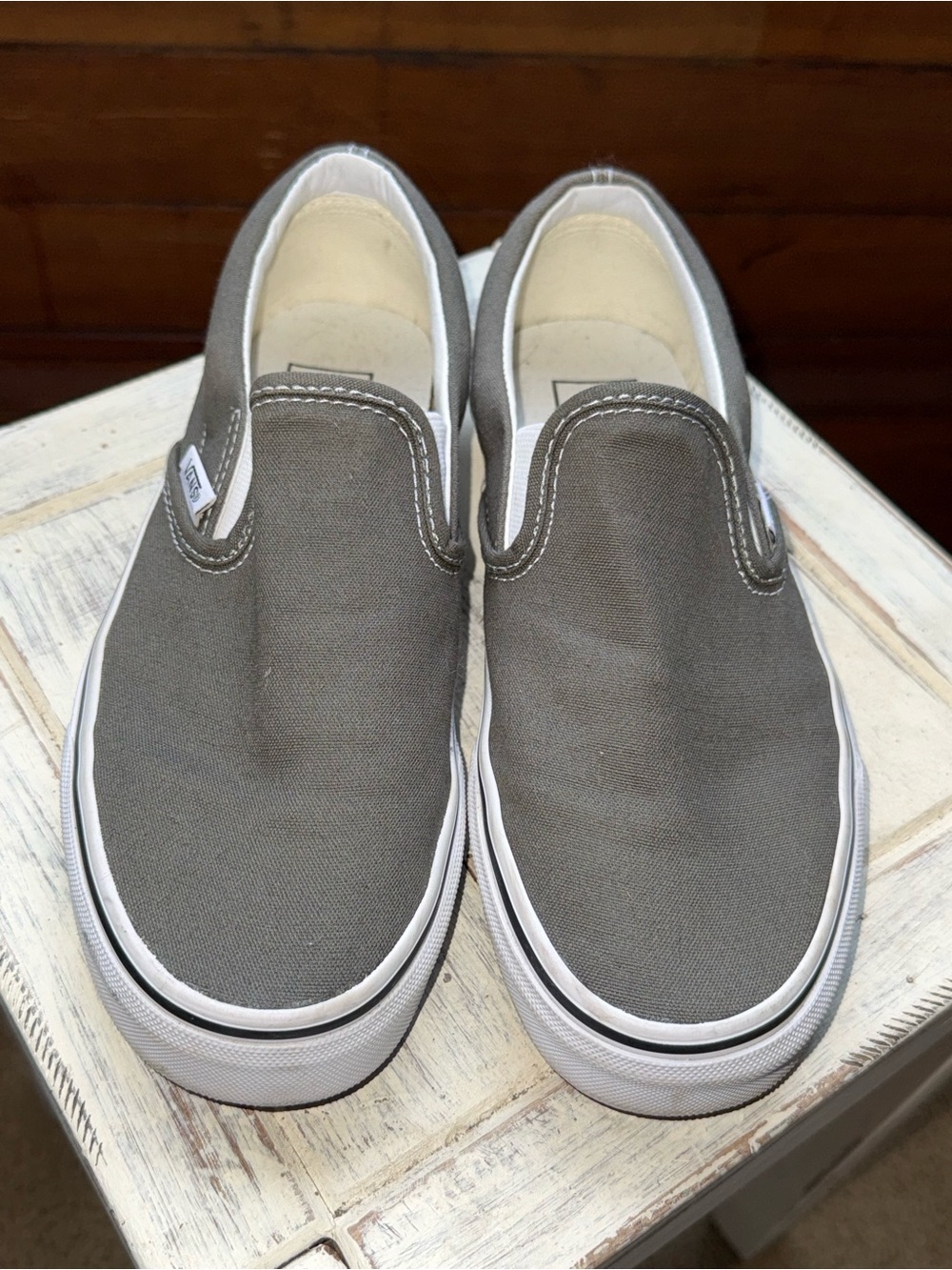 Vans Slip-On Canvas Sneakers in Gray